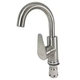 F1348 Змішувач для умивальника нержавіюча сталь гайка картридж Ø35 Frap Хром матовый