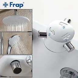 Душова система Frap F2431, поворотний вилив, лійка, білий/хром - мініатюра 4