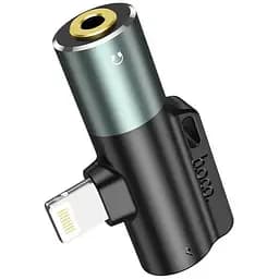 Перехідник Hoco digital 3.5 audio converter for Lightning LS32 чорно сірий