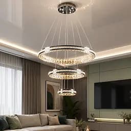 Світлодіодна люстра Splendid Ray 50503J/600+400+200/3 LED з кришталем, хром, 100 Вт, з пультом і димером