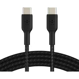 Кабель Belkin USB-C > USB-C заряджання/синхронізації 1м, 60Вт, Type-C, плетений, чорний teh0013650