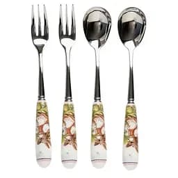 Набір столових приборів Rabbit Family HP-7323-12 4 предмети на 2 персони сріблястий набір десертний столові прибори набір Yiwu HP-7323-12