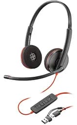 Гарнитура Poly компьютерная стерео On-ear Blackwire 3220 USB-A USB-C однонаправленный черный (8X228AA)