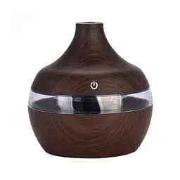 Ультразвуковий зволожувач повітря mini Humidifier коричневий з LED підсвіткою 7 режимів