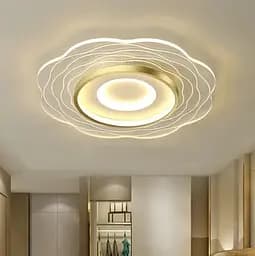 Світлодіодна люстра Квіточка PJ827WG (Біло-золота) 40см