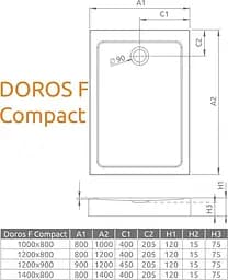 Душовий піддон Radaway Doros F Compact 120x90 SDRFP1290-05 - мініатюра 2