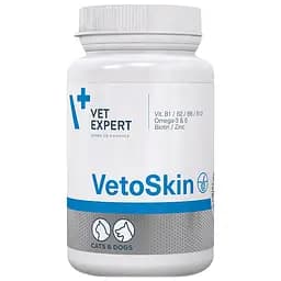 Нутрицевтична добавка Vet Expert VetoSkin для підтримання здоров'я шкіри та якості шерсті у котів і собак 90 капсул