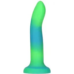 Фалоімітатор Addiction Rave 8″, що світиться в темряві, Glow in the Dark Dildo Blue Green, 20,3 см
