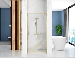 Душові двері Rea Rapid Swing 90 brushed gold REA-K2502, прозорий, золотий - мініатюра 4