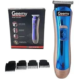 Акумуляторний чоловічий тример Geemy GM-6055 для бороди вусів машинка для стрижки синя