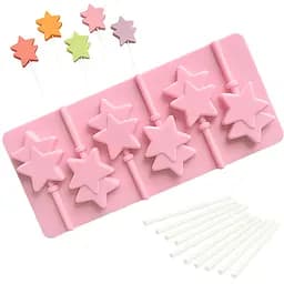 Силиконовая форма для леденцов и конфет на палочке "Звезда", Kitchen Master Розовый 87455