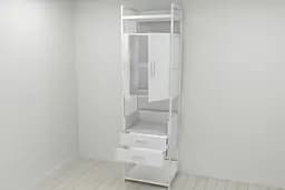 Шкаф Гардероб Уни секция 5 серии Конект Ferrum-decor 220x60x50см Белый металл ДСП Белый 32 мм (FRD-104519)