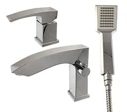 Смеситель на борт ванны врезной 3 элемента шпилька Gappo Jacob 1/3 G1107 Хром