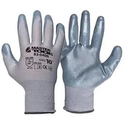Рукавички захисні Mastertool нітрилова сіра 10" (в упаковці 6 шт.)