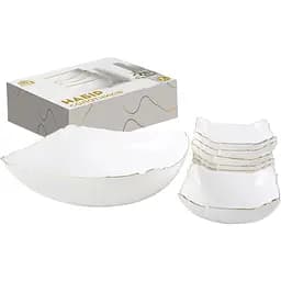  Уцінка. Набір салатників S&T золотий кант 7 шт. білий (30098-05)