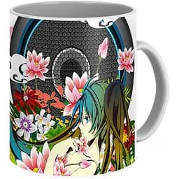 Кружка GeekLand Вокалоиды Vocaloid Хацуне Мику Hatsune Miku лилии VC 02.14 330 мл белая