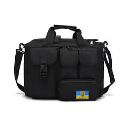 Велика дорожня тактична сумка для документів і ноутбука 15.6 Чорна MOLLE Solve KT6003602