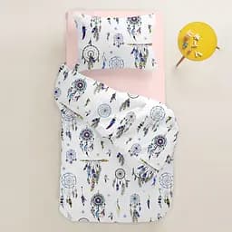 Дитяча постільна білизна в ліжечко BLUE DREAMCATCHER CS4, синій (DreamcatcherBlue_Rose_140) - мініатюра 2