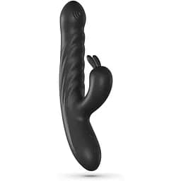 Вибратор-кролик Crushious Lapin Thrusting 21.5 см (черный)