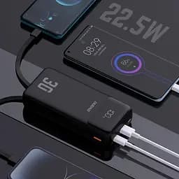 УМБ Dudao 30000mAh K15 MAX 22,5W PD,QC, USB-A, Lightning, USB-C In/Out, with USB-C/Lightning cables - мініатюра 4