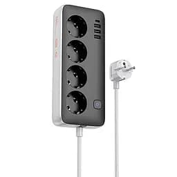 Удлинитель Hoco AC21 Sunlight 4-bit (1C/3A/4xSocket) (1.5m) White