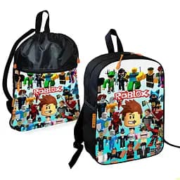 Школьный рюкзак детский Роблокс / Roblox + Сумка для обуви спортивной формы рюкзак-мешок мальчику (01824)