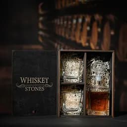 Подарунковий набір віскі Whiskey Stones №12 у дерев'яному пеналі - графін Pasabahce + склянки Baltic - мініатюра 3