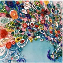 Набір-міні для вишивання бісером Abris Art Барвистий шлейф AM-187 15х15 см