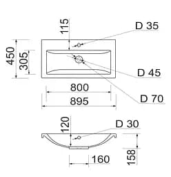 Раковина Adamant Cers 90 white 100001504, Білий - мініатюра 5