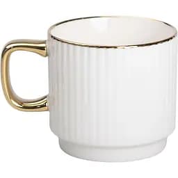 Чашка керамічна Liling Rongxiang Ceramic 300 мл біла рельєфна RX-N231129W