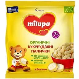 Палички кукурудзяні Milupa для дітей від 7 місяців з бананом органічні 20 г