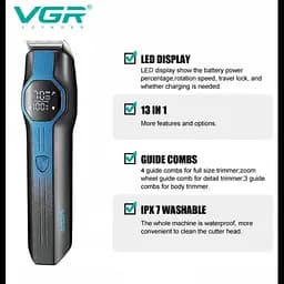 Машинка для стрижки волосся USB V-173/Акумуляторний тример для стрижки/Машинка для волосся Синій - мініатюра 2