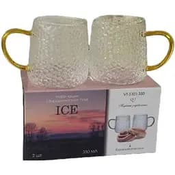 Набор чашек VT-5101-350 2 стеклянные чашки 350 мл Прозрачный