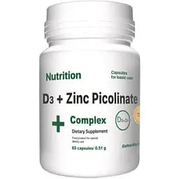 Вітаміни та мінерали EntherMeal D3 + Zinc Picolinate Complex, 60 капсул
