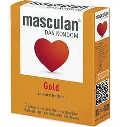 Презервативи Masculan Gold золотого кольору 3 шт.
