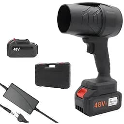 Портативна повітродувка ручний турбовентилятор з знімним акумулятором і валізою для перенесення 48Вт Чорний