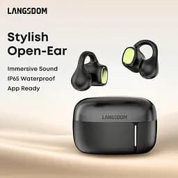 Навушники Langsdom бездротові кісткові кліпси T60 Open-Ear спортивні блютуз TWS зі спрямованим звуком та шумоподавленням - мініатюра 2