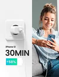 Мережевий зарядний пристрій Ugreen CD241 USB Type-C 20W Mini PD PD3.0 Fast Charger 3A White (10220) [99275] - мініатюра 3