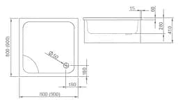 Душовий піддон Radaway Naxos C 90x90 для облицювання плиткою або мозаїкою SNC9941-28 - мініатюра 5