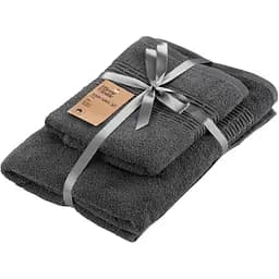 Набір рушників махрових Ardesto Lotus, 140х70/90х50 см, 2 шт., графіт (ART2357MC0