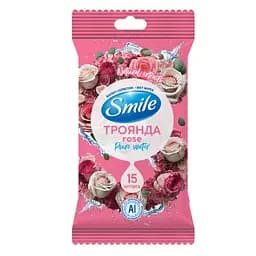 Влажные салфетки Smile Бурбонская роза 15 шт.
