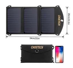 Портативна сонячна панель Choetech SC-001 2xUSB 19W - мініатюра 4