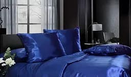 Наволочка 50х70 см атлас синего цвета 326744