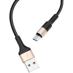 Кабель Hoco X26 Xpress charging data cable for Micro Черный Gold