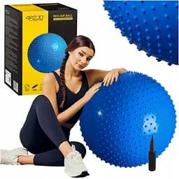 М'яч для фітнесу (фітбол) 4FIZJO 65 см масажний Anti-Burst 4FJ0616 Blue (P-5905973400213) - мініатюра 2