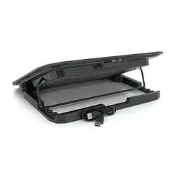 Підставка для ноутбука IceCoorel N106, 10-18", 2*125mm 1400±10% RPM, корпус пластик+алюміній, 2xUSB 2.0, 360x260x32 mm, Black, Box Q20 - мініатюра 3