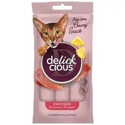 Ласощі для котів Delickcious Курка з додаванням ананасу 4 х 15 г (4820269141629)