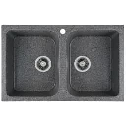 Кухонна мийка Platinum 7648W Twin гранітна глянцева з кріпленням 76x48 см мікс (000024928)