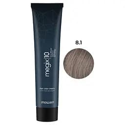 Фарба для волосся з низьким вмістом аміаку Megix10 Mowan 8.1 світло-попелястий блонд 100 мл