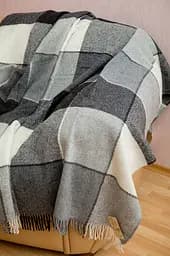 Плед вовняний Vladi Ельф 140х200 біло-сірий 1